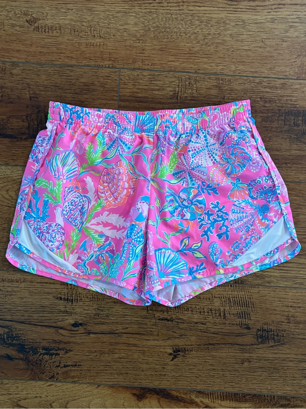 Lilly Pulitzer Luxletic Pink Seashell Print Athletic Shorts XS